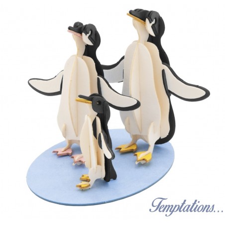 Maquette 3D en papier – Famille de pingouins