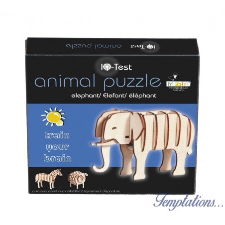 Puzzle 3d en bois IQ Test Eléphant