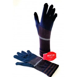 Gants bleus rayés - Berthe...