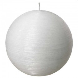 Bougie boule 10cm soie Blanc