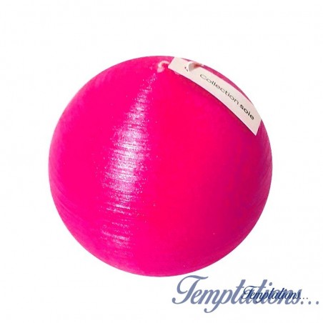 Bougie boule 8cm soie Pivoine