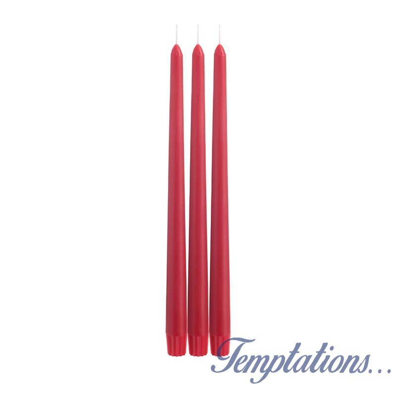 Bougie chandelle conique rouge 30cm