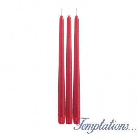 Bougie chandelle conique rouge 30cm