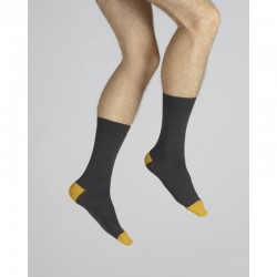 Chaussettes Anthracite/Jaune- Berthe aux Grands Pieds