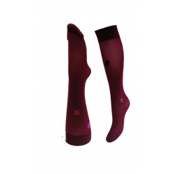 Mi-bas rouge damiers et pois kaki – Berthe aux grands pieds