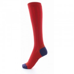 Chaussettes hautes femme en soie orange/raisin