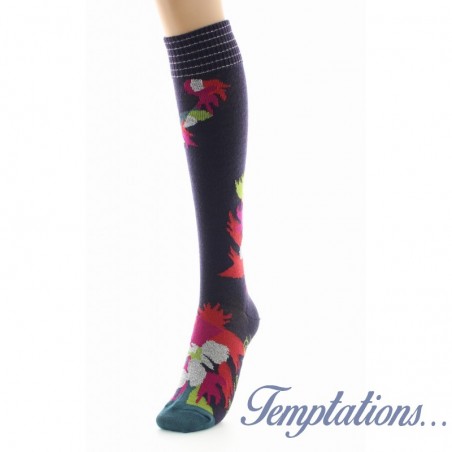 Chaussettes hautes  Bouquet de Fleurs