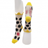 Chaussettes femme Berthe aux Grands pieds Couronne Jaune et Fleurs