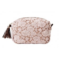 Pochette rose dentelle en...