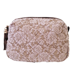 Pochette rose dentelle en tissu Molly Marais