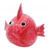 Poisson globe en Noix de Coco patine rose foncé