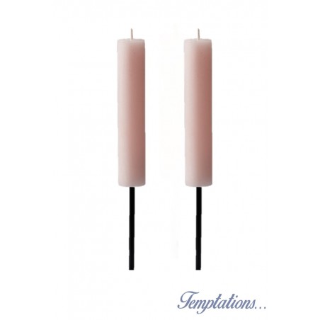 2 Bougies TOCHI rose support noir