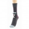 Chaussettes Femme noires Parapluie Argent - Berthe aux Grands pieds