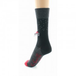 Chaussettes Femme noires Parapluie rouge - Berthe aux Grands pieds