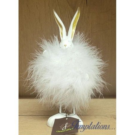 Figurine lapin à plumes