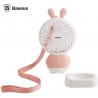 Mini ventilateur lapin rose lumineux - Baseus