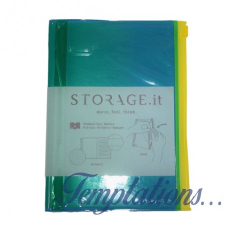 Carnet de notes STORAGE.IT Bleu zip jaune - MARK’S