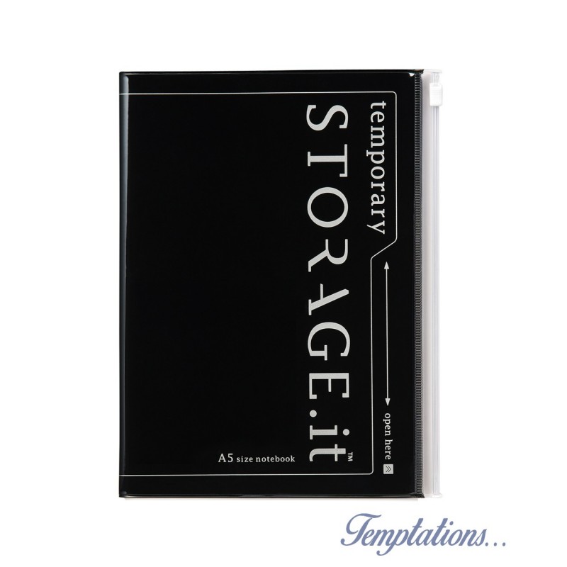 CARNET DE NOTE ZIPPE - A5 - NOIR - STORAGE IT - MARK'S