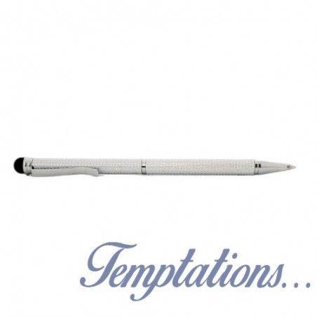 Stylo tactile pour agenda  blanc et argent