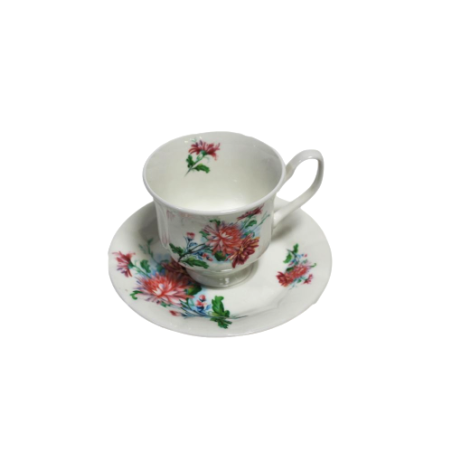 Tasse à Thé Et Soucoupe Dunoon Whoops Islay En Porcelaine Fine - Capacité 0.35 L, Design Coloré Et Moderne