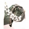 Foulard kaki et blanc rayures et pois By Shanna