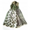 Foulard kaki et blanc rayures et pois By Shanna