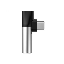 Adaptateur Audio USB-C vers Mini Jack 3.5mm + USB-C – Baseus (argent)