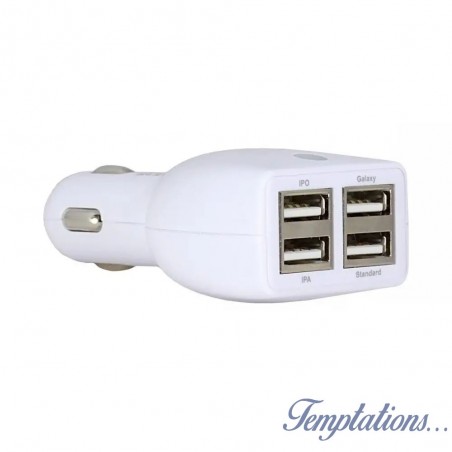 Chargeur allume-cigare 4 entrées USB