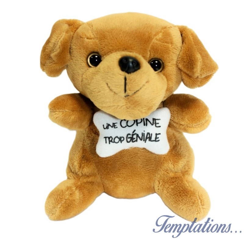 Peluche chien « Une copine trop géniale »