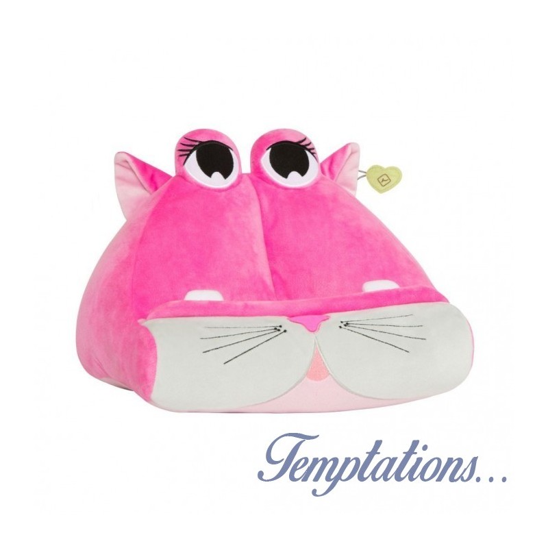 Peluche rose porte livre et tablette