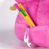 Peluche rose porte livre et tablette