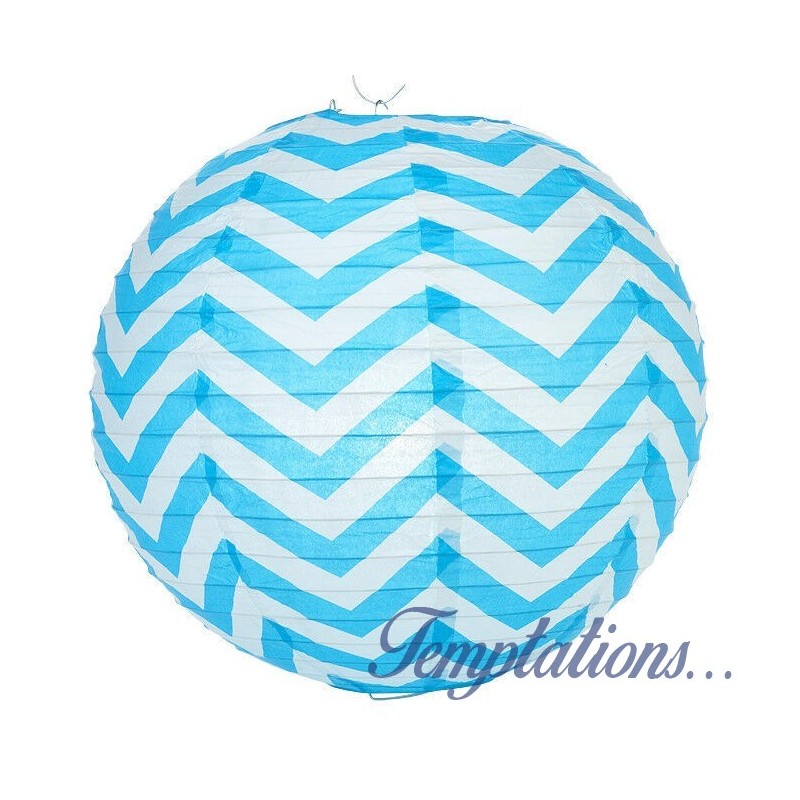 Lanterne Boule papier décor Chevron