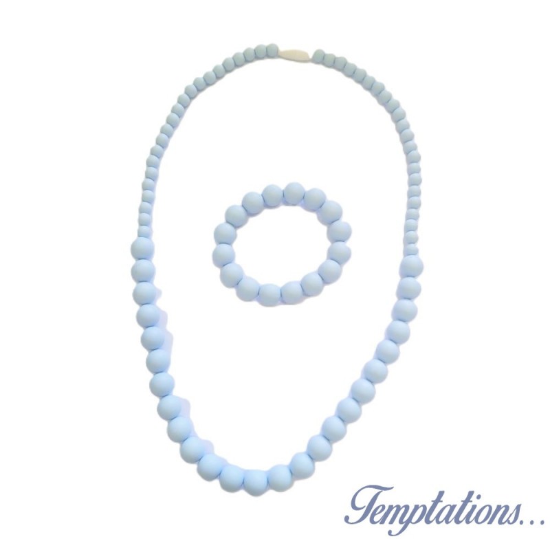 Collier et bracelet  bleu pastel - Lollipops & More