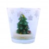 Verre votive avec bougie sapin de noël