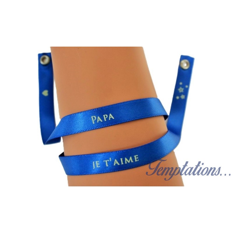 Bracelet Satin Lucky Team - "Papa je t'aime"