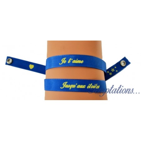 Bracelet Satin Lucky Team - "je t'aime jusqu'aux étoiles"