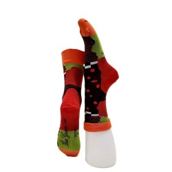 Chaussettes raisins et oranges fantaisies rouges et blanches– Berthe Aux Grands Pieds BAG6F.3