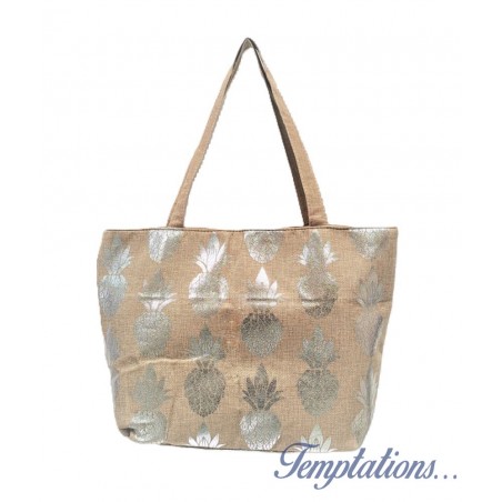 Sac de plage Ananas argent