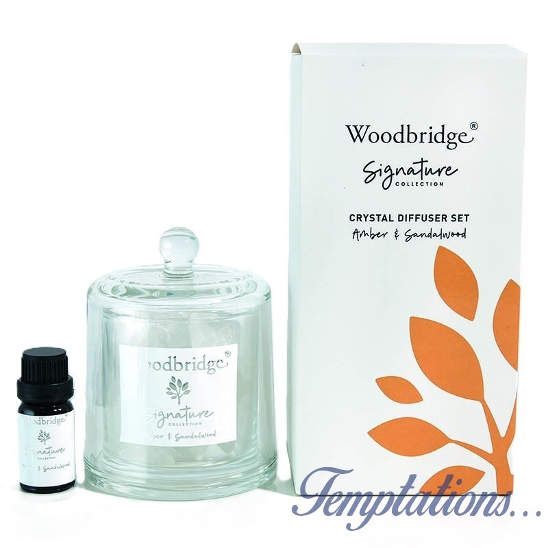 Diffuseur d'huile en cristal Ambre & Bois de Santal- Woodbridge Collection Signature