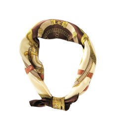 Foulard marron en soie -L’ Officiel Roma