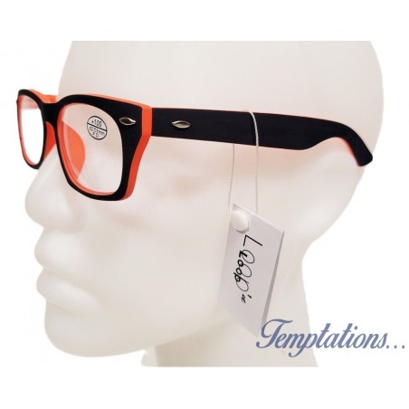 Lunettes de lecture bicolore noire/orange- Loop’n Loop – M423