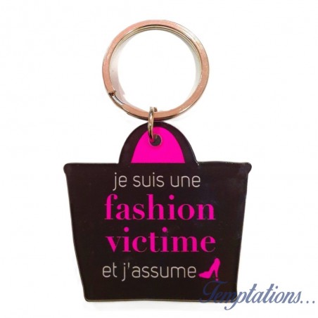 Porte-clés "Je suis une fashion victime et j'assume" - Lucky team