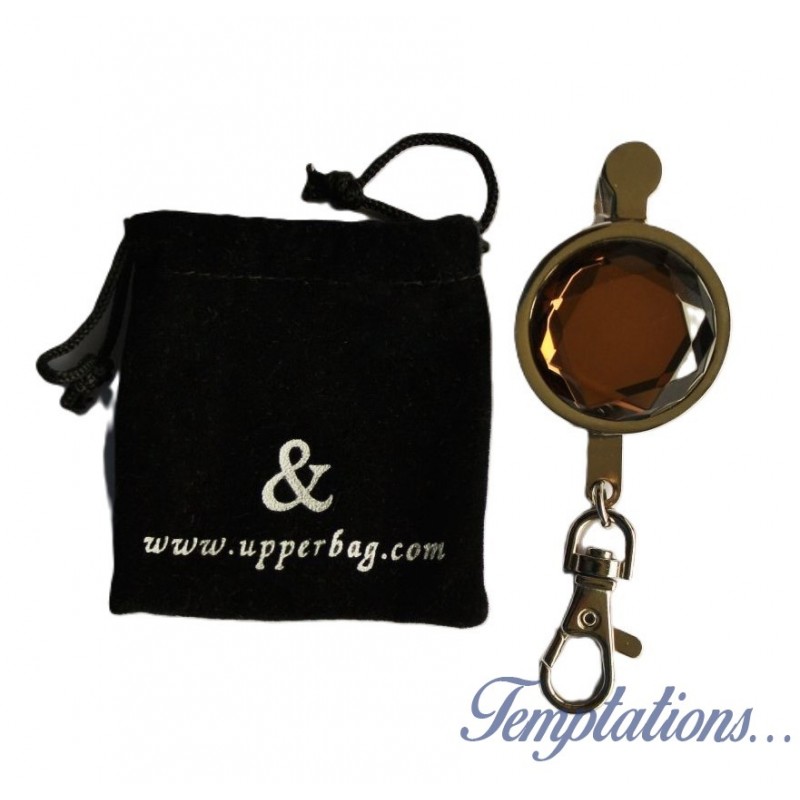 Porte-clés clips Upper Bag Key-"Pierre marron"