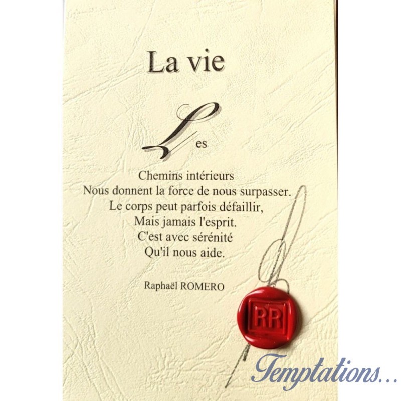 Carte postale poème "La vie" de Raphaël Romero