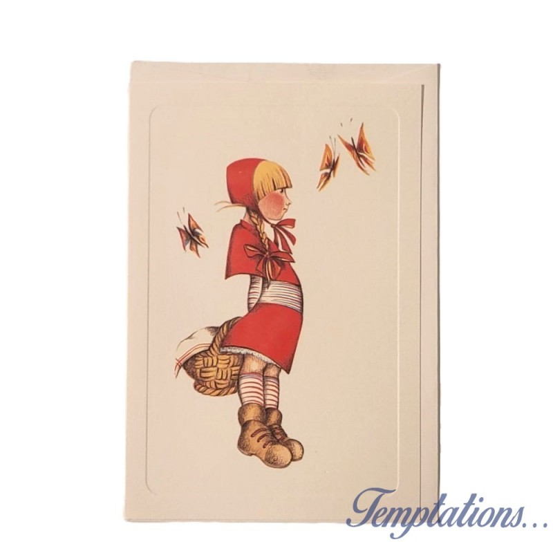 Carte Rossi " Petit chaperon rouge et les papillons"