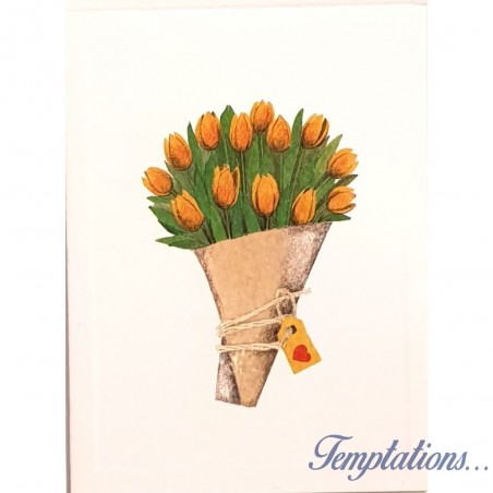 Mini Carte Rossi "Bouquet de tulipes jaunes"