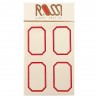 Étiquettes autoadhésives ROSSI Octogonales liseré rouge x 12