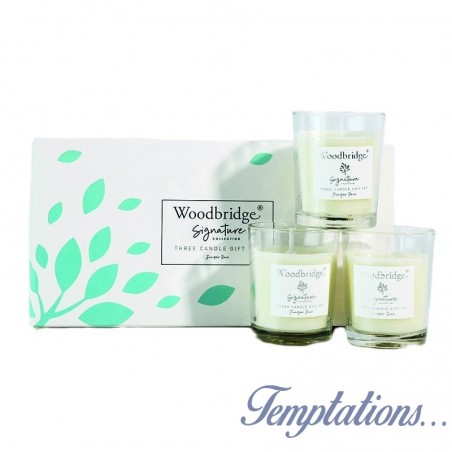 Coffret 3 bougies Pluie de Genévrier- Woodbridge Collection Signature