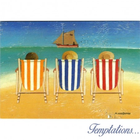 Carte postale "Deckchairs" martin Wiscombe