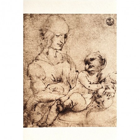 Carte double Rossi " La Madone du chat " Léonardo Da Vinci